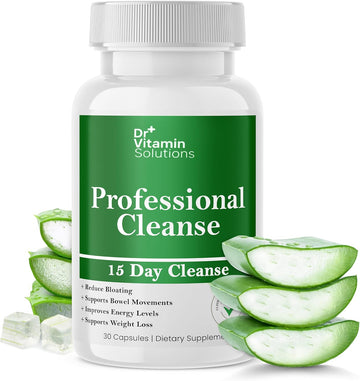 Dr Vitamin 15 Day Cleanse Gut Support - Detox Cleanse For Weight Management - All Natural Colon Cleanser For Bloating And Constipation Relief - Extra Calorie Loss With Healthy Probiotics - 30 Capsules