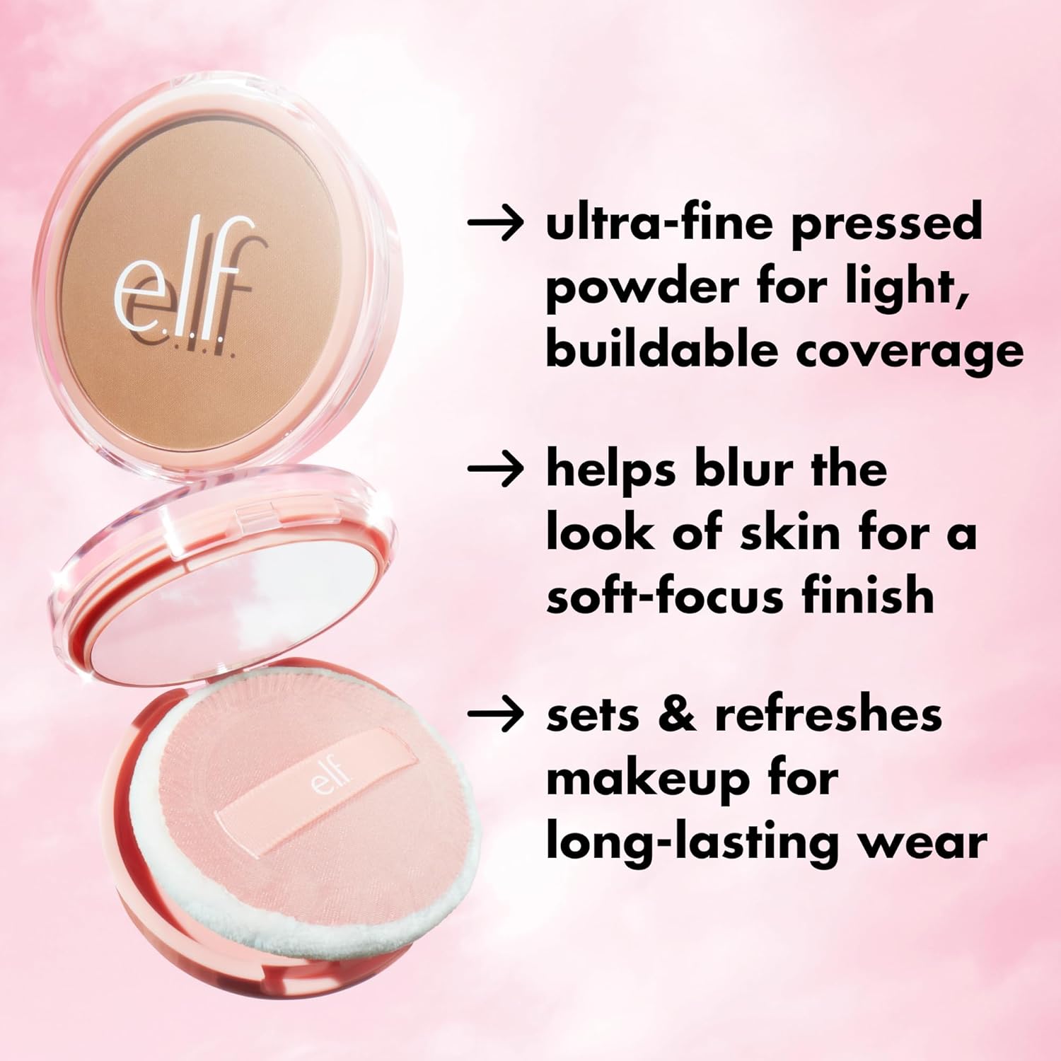 e.l.f. Halo Glow Powder Filter, Pressed Finishing Powder, Buildable Coverage, Crease-Resistant, Blurs the Appearance of Pores, With Velour Puff and Mirror, Vegan & Cruelty-Free, Medium Warm : Amazon.co.uk: Beauty