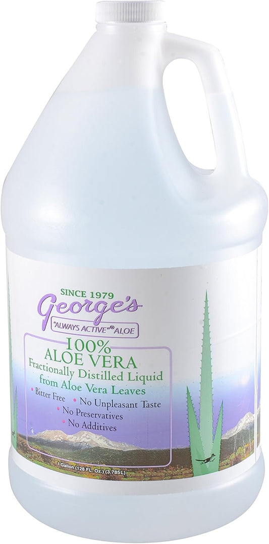 George'S Aloe Vera Supplement Softgel, 64 Fluid Ounce, 100% Always Active Aloe Vera Liquid