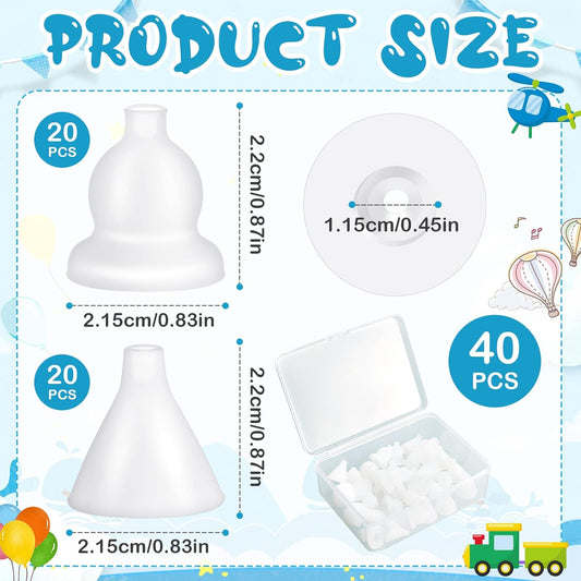 40 Pcs Nasal Aspirator Replacement Tips Silicone Tips for Electric Baby Nasal Aspirator Accessory Kit White Reusable Nose Sucker Replacement Kit with a Storage Box for Baby Toddler Infant, 2 Shapes