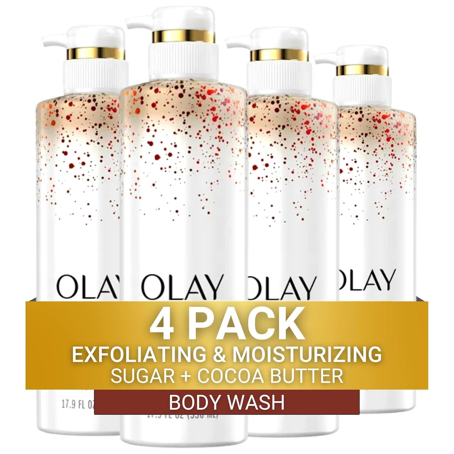 Olay Exfoliating & Moisturizing Body Wash With Sugar Cocoa Butter And Vitamin B3 20 Fl Ounce (Pack Of 4)