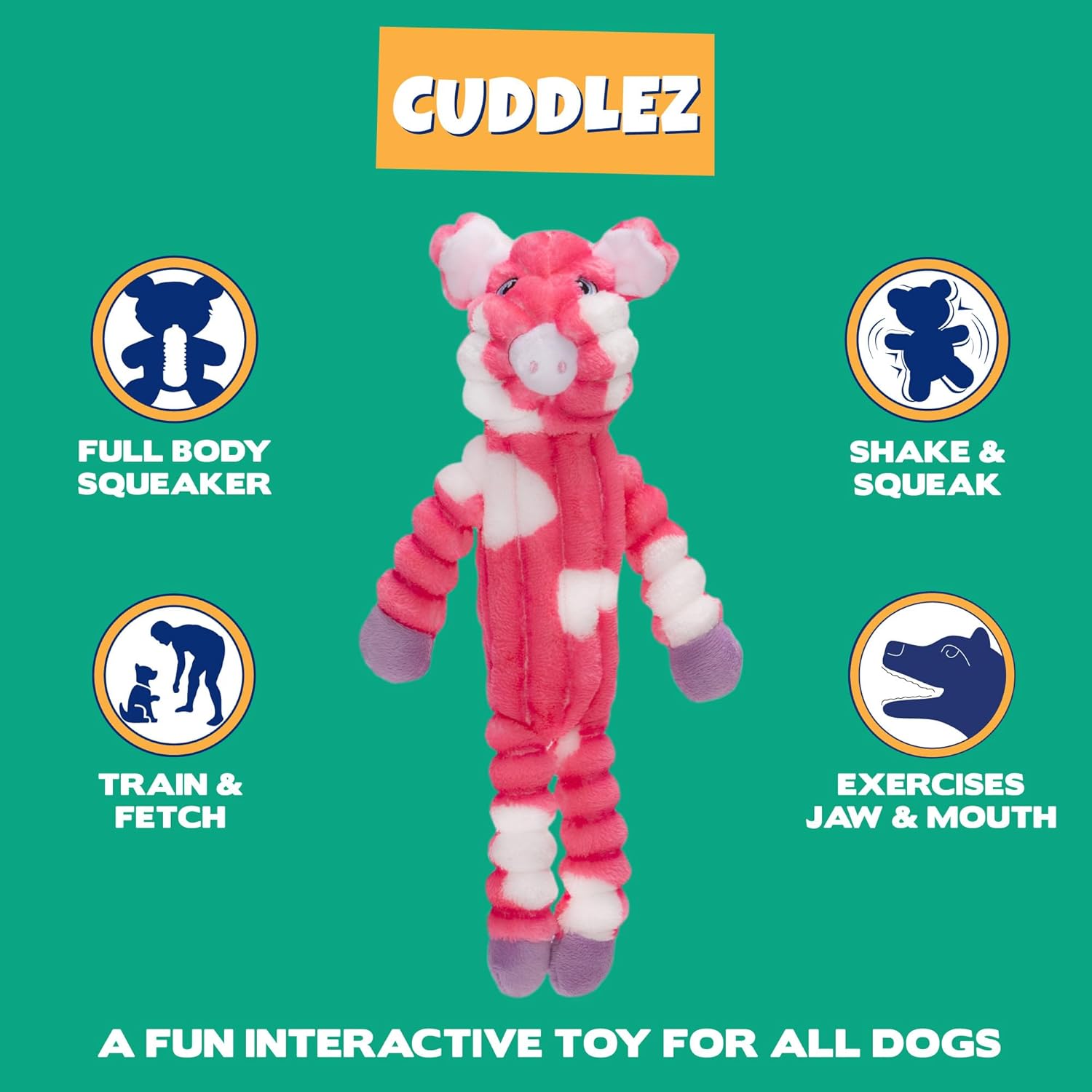 Pet Supplies : Pet Factory Shake & Squeak Cuddlez Plush Dog Toy, Randomly Selected - Pig OR Unicorn, One Size : Amazon.com