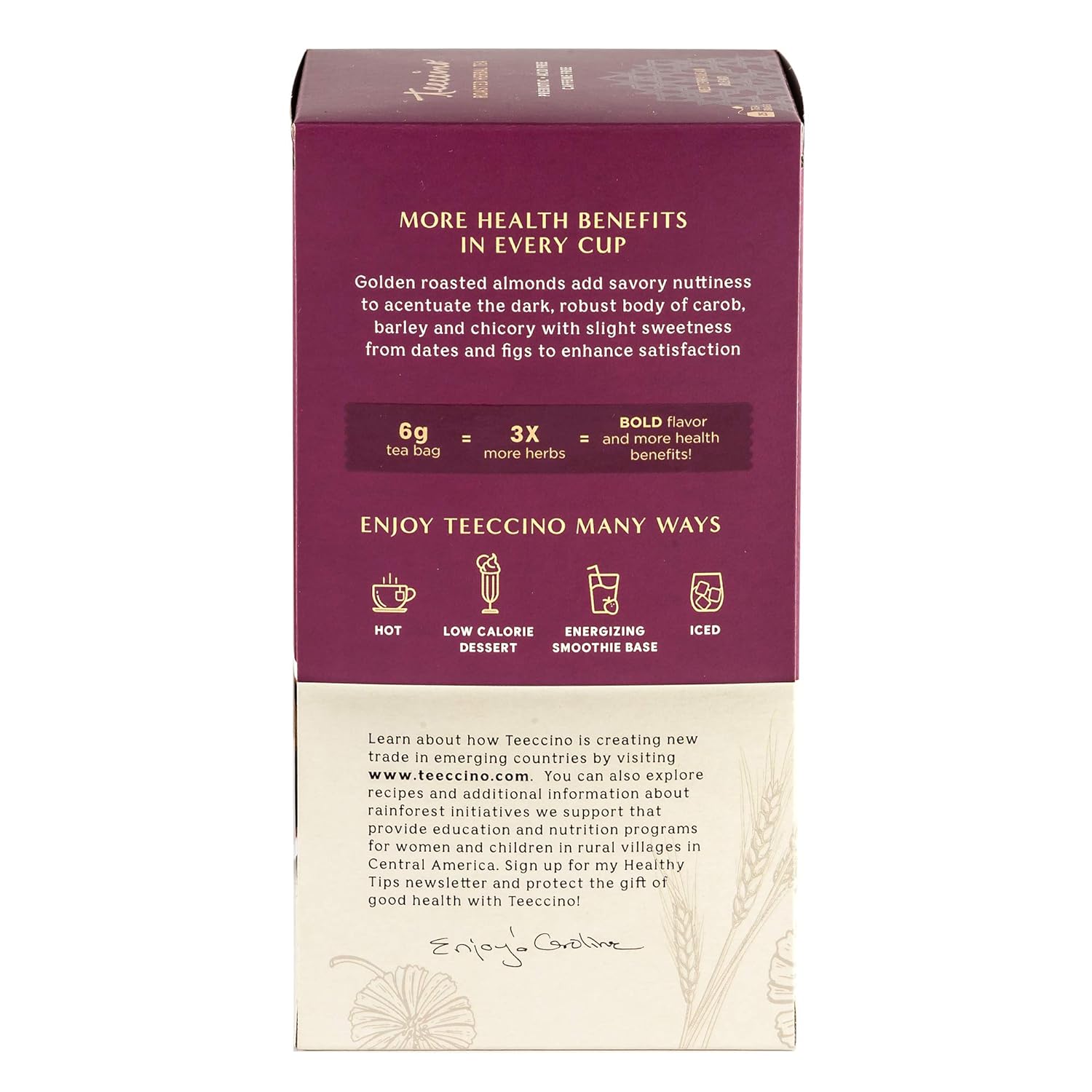 Teeccino Snickerdoodle Herbal Tea - Dessert Beverage That’S Prebiotic, Caffeine-Free & Acid Free, 25 Tea Bags