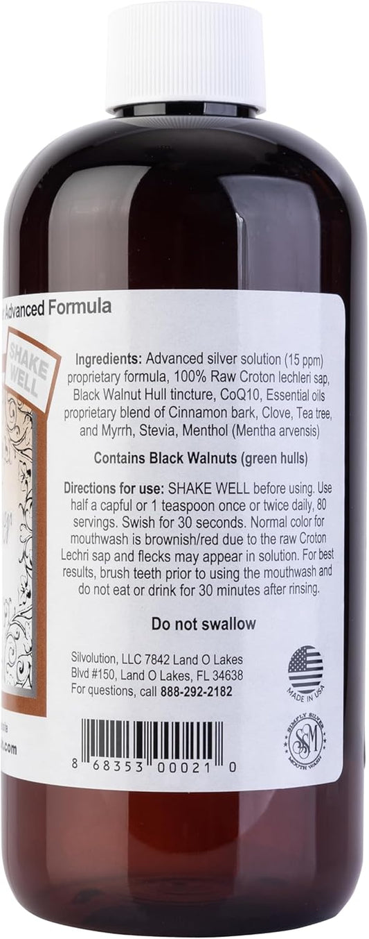 Simply Silver Mouthwash Cinnamon Flavor-All Natural Colloidal Silver Mouthwash With Patent Pending Formula, Alcohol And Fluoride Free, 16 Oz