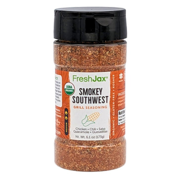 FreshJax Organic Smokey Southwest Grill Seasoning (6.1 oz Bottle) Non GMO, Gluten Free, Keto, Paleo, No Preservatives Southwest Spice Blend | Handcrafted in Jacksonville