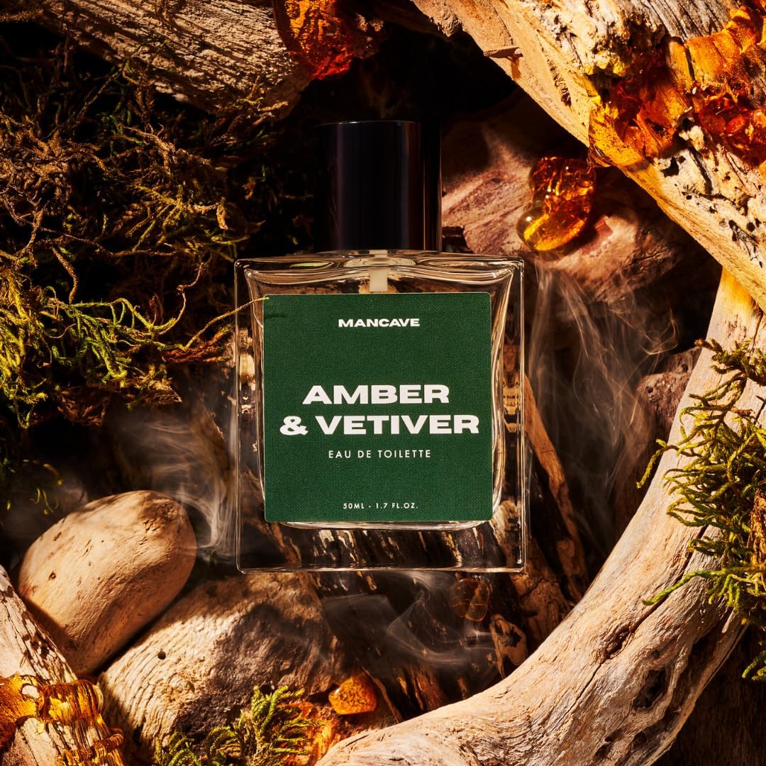 ManCave Amber & Vetiver Men's Fragrance Gift Set, 50ml Amber & Vetiver Eau de Toilette, 200ml Shower Gel, Perfume Set, Mans Fragrance kit, present idea for him : Amazon.co.uk: Beauty