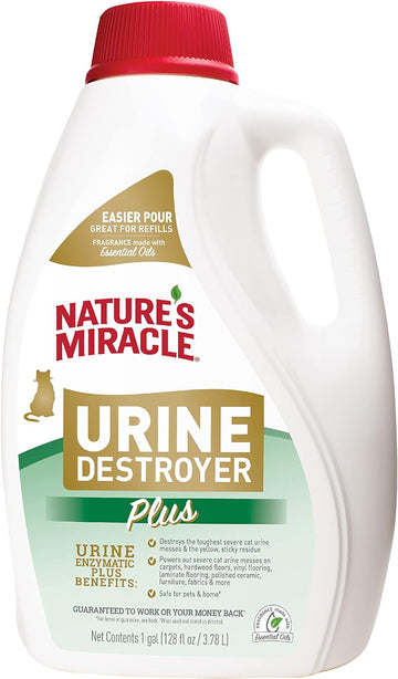 Nature'S Miracle Urine Destroyer Plus For Cats, Enzymatic Formula For Severe Cat Urine Stains, 1 Gal