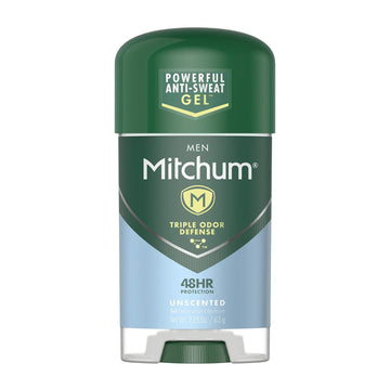 Mitchum Men Gel Antiperspirant Deodorant, Unscented, 2.25Oz