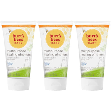 Burt's Bees Baby Multipurpose Healing Ointment, Gentle Cream Calms Sensitive Skin, Head to Toe Care, 100% Natural Origin Plant Based Formula, Pediatrician Tested, Travel Size Tube, 12 Oz (4 oz 3-Pack)