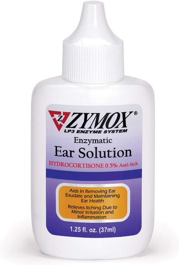 ZYMOX Enzymatic Ear Solution with 0.5-Percent Hydrocortisone, for Dog & Cat, 1.25 oz