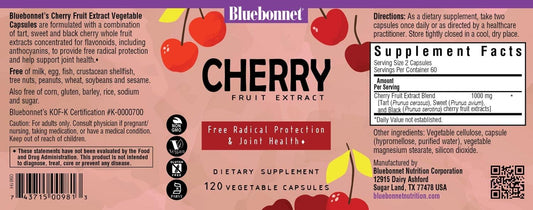 BlueBonnet Super Fruit Cherry Fruit Extract Supplement, 120 Count : Health & Household