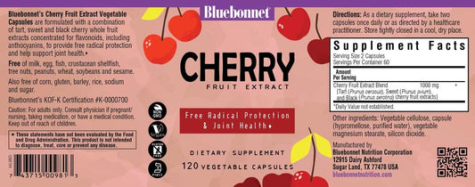 Bluebonnet Super Fruit Cherry Fruit Extract Supplement, 120 Count : Health & Household
