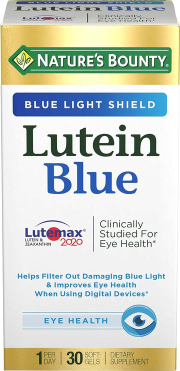 Nature'S Bounty Lutein Blue Pills, Eye Health Supplements And Vitamins With Vitamin A And Zinc, Supports Vision Health, 30 Softgels