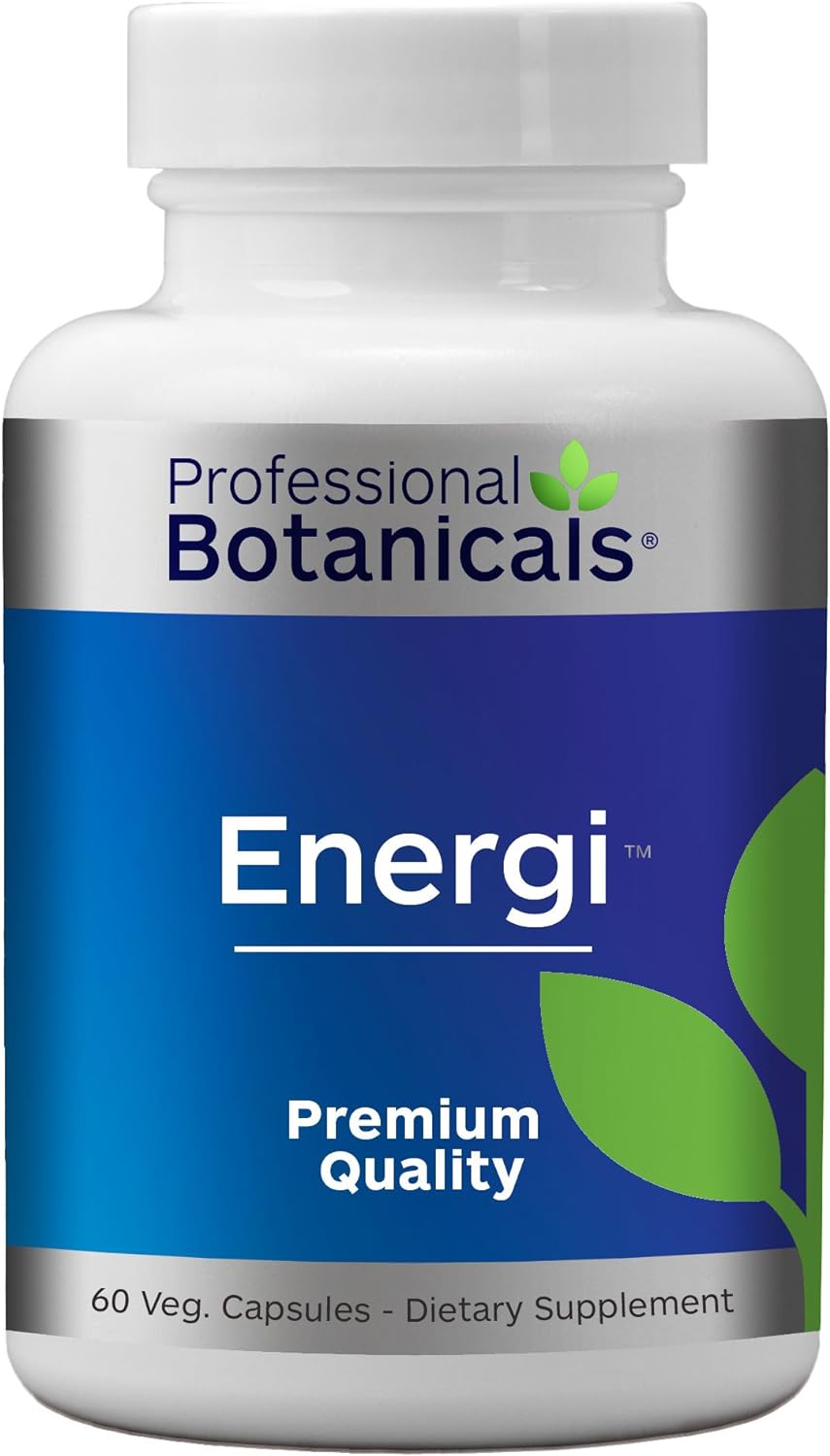 Professional Botanicals Energi - Vegan Adaptogen Boost for Mental Clarity, Energy and Stress Support - 60 Vegetarian Capsules