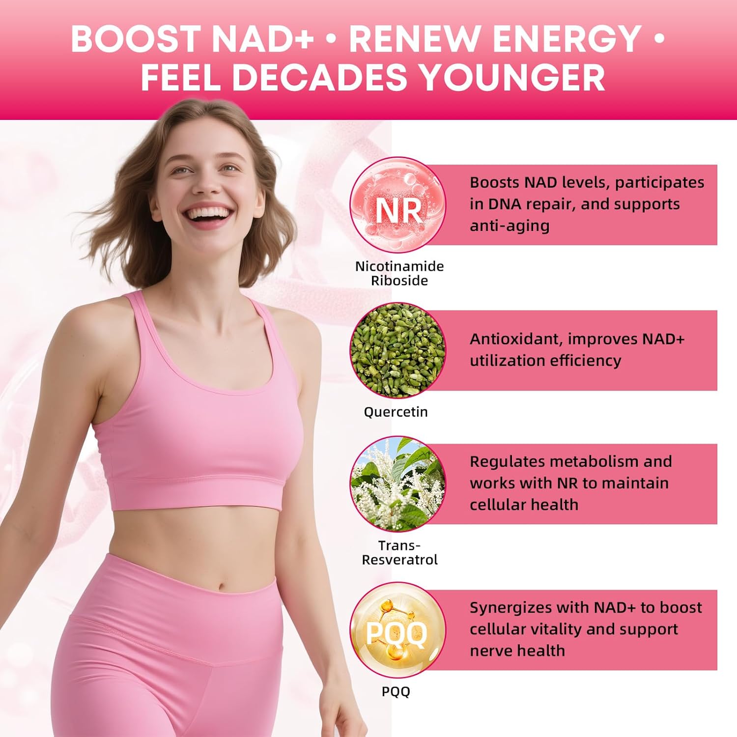 Buy Nad Liquid Packets Supplement For Women: Nad Resveratrol Supplement With Nicotinamide Riboside Pqq Quercetin Support Healthy Cellular Energy Dna Repair & Healthy Aging Srtawberry Flavor 30 Pouches On  Free Shipping On Qualified Orders