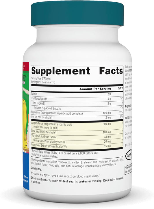 Source Naturals Attentive Child Chewable Wafers For Brain Metabolism Support - 30 Fruit Wafers