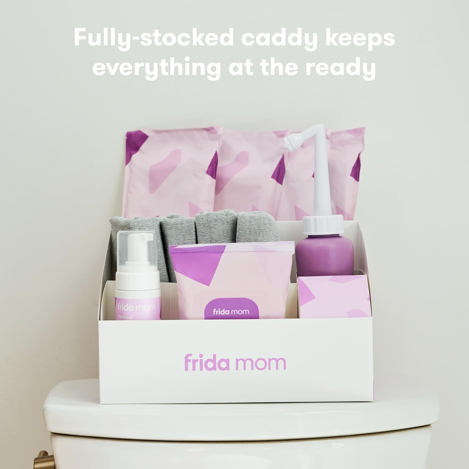 Frida Mom Postpartum Recovery Essentials Kit, Includes Disposable Underwear, Instant Ice Maxi Pads, Perineal Healing Foam, Perineal Healing Pad Liners and Upside Down Peri Bottle (11pc Gift Set) : Health & Household