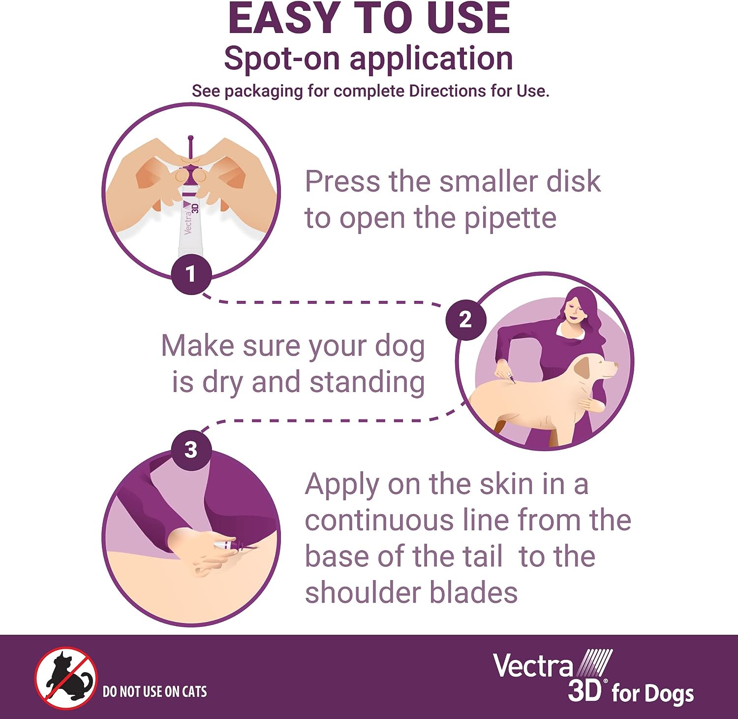 Vectra 3D for Dogs Flea, Tick & Mosquito Treatment & Prevention for Large Dogs (56 to 95 lbs) , 3 month supply : Pet Supplies