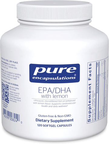 Pure Encapsulations Epa/Dha With Lemon | Ultra-Pure, Molecularly Distilled Fish Oil Concentrate With Lemon | 120 Softgel Capsules