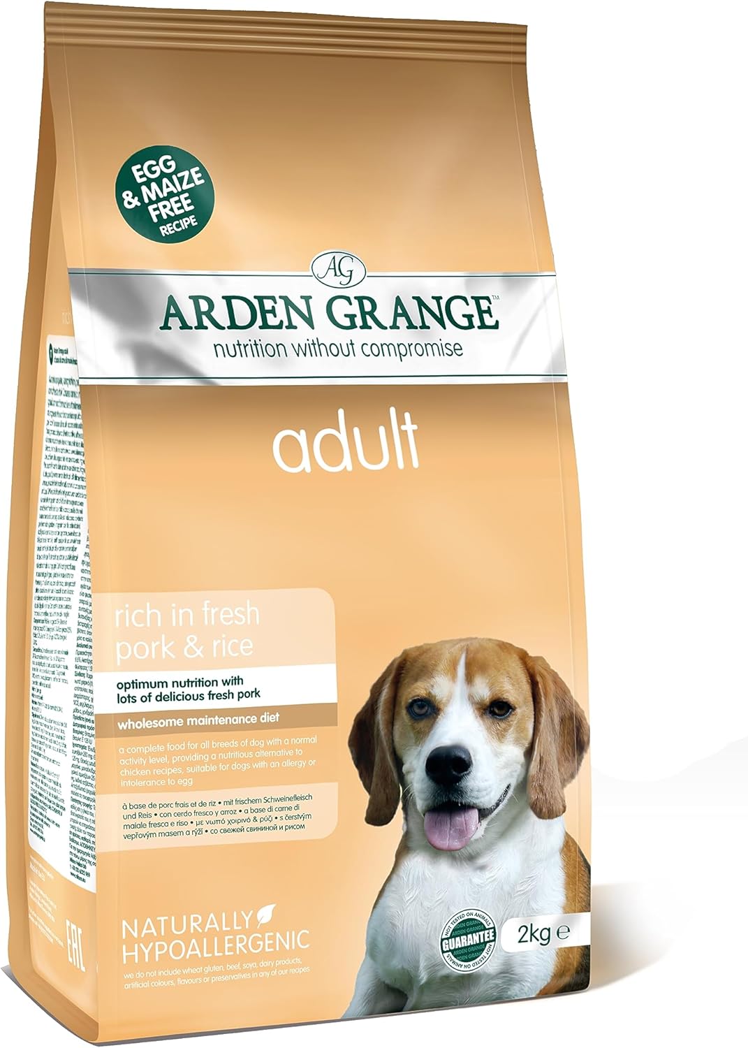 Arden Grange Dog Food Adult Pork & Rice, 2 kg :Pet Supplies