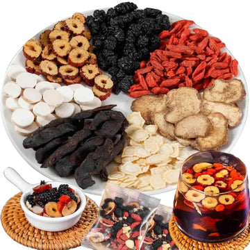 Kidney Tea Formula Ginseng Six Treasure Tea- Te Renal Herbal, Ginseng Five Treasures Kidney Cleanse Red Date Wolfberry Mulberry Chinese Healthy Cleansing Teabags For Men & Women (300G/15G X20Bags)