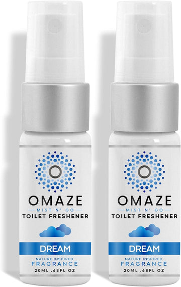 Mist N Go Refresh Toilet Spray - Bathroom Spray Odor Eliminator - Toilet Smell Eliminator Deodorizer - Bathroom Smell Good Spray Odor Neutralizer Spray - Dream, Pocket Size (0.68oz x2)