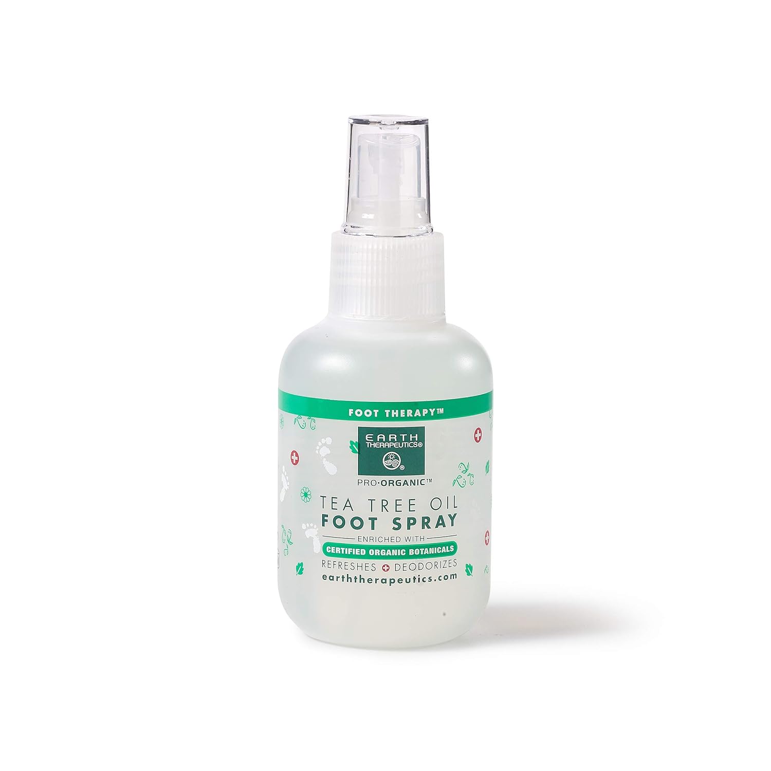 Earth Therapeutics Tea Tree Oil Foot Spray – Natural Cooling Foot Spray – Refreshes & Deodorizes Feet – Enriched With Certified Organic Botanicals – Antiseptic Foot Treatment For Rapid Relief - 4 Oz