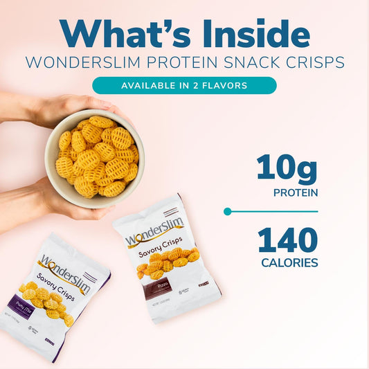 WonderSlim Protein Snack Crisps, Pizza Value Pack, 10g Protein, Gluten Free (10ct)
