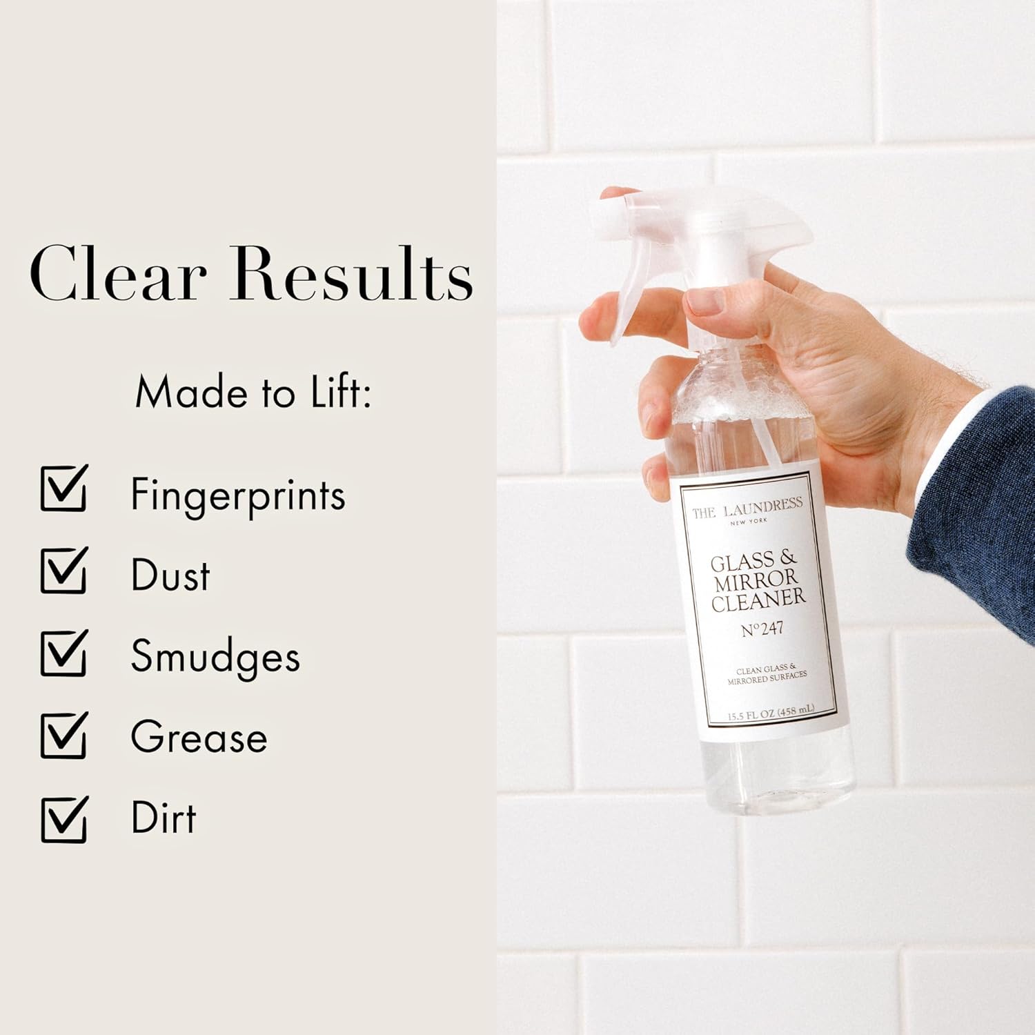 The Laundress Glass & Mirror Cleaner, No. 247 Scented, Streak Free Shine, Indoor & Outdoor, Bio-Based Ingredients, 15.5 Fl Oz