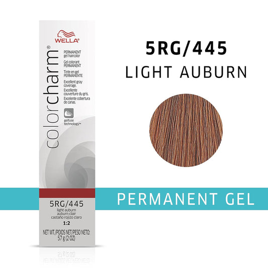 Colorcharm Permanent Gel Hair Color For Gray Coverage, 5Rg Light Auburn, 2 Oz