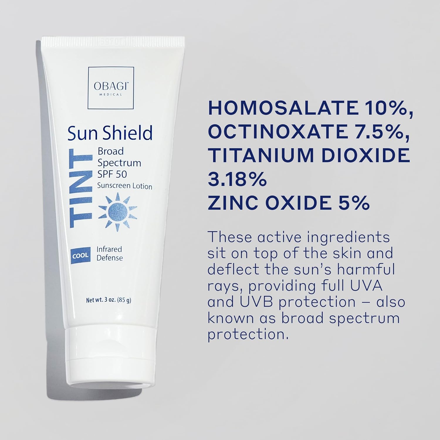 Obagi Sun Shield Tinted Sunscreen – Broad Spectrum SPF 50 Protection from the Sun – Cool Tint – 2 Pack, 2 * 3 oz : Beauty & Personal Care