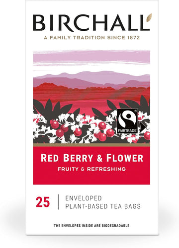 Birchall Tea Bags, Experience The Burst Of Flavor With Red Berry & Flower Tea - A Refreshing And Antioxidant-Rich Tea, Box Of 200 Enveloped Plant-Based Prism Tea Bags