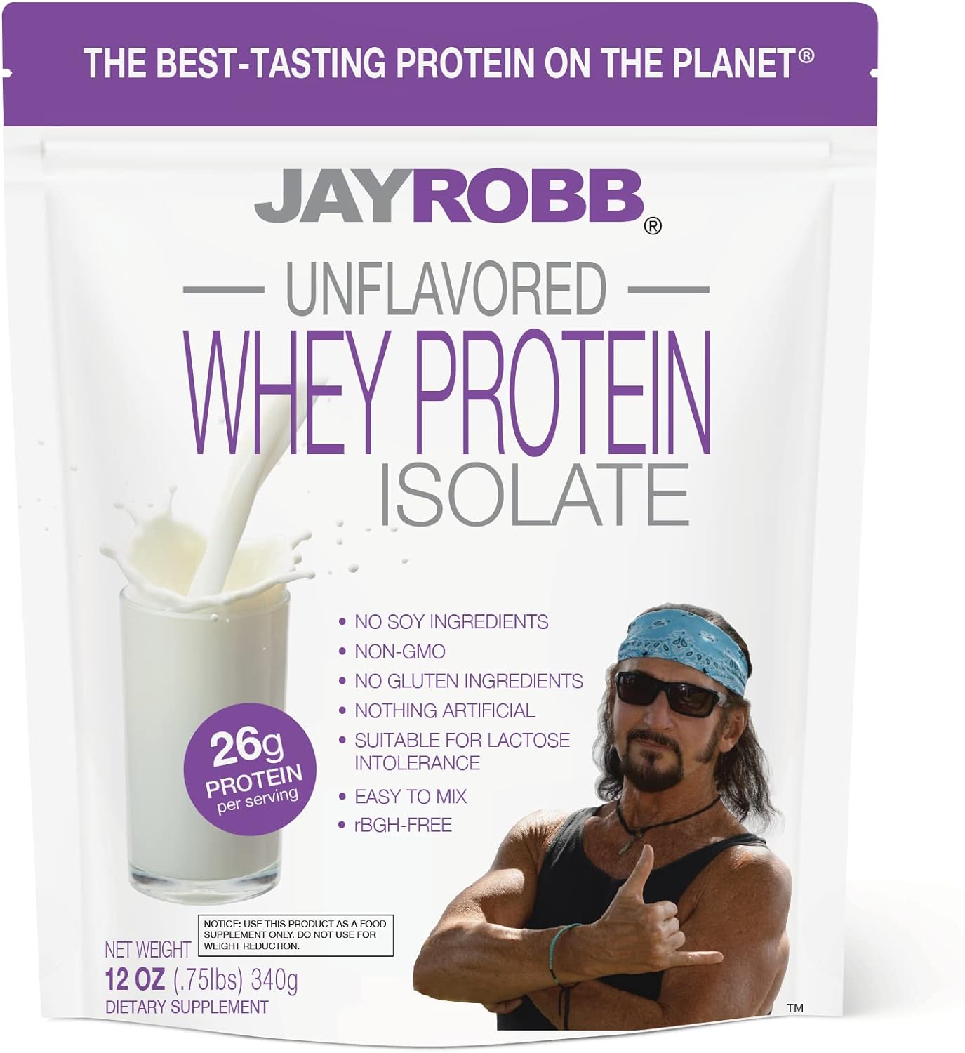 Jay Robb Whey Protein (Unflavored, 12 oz)