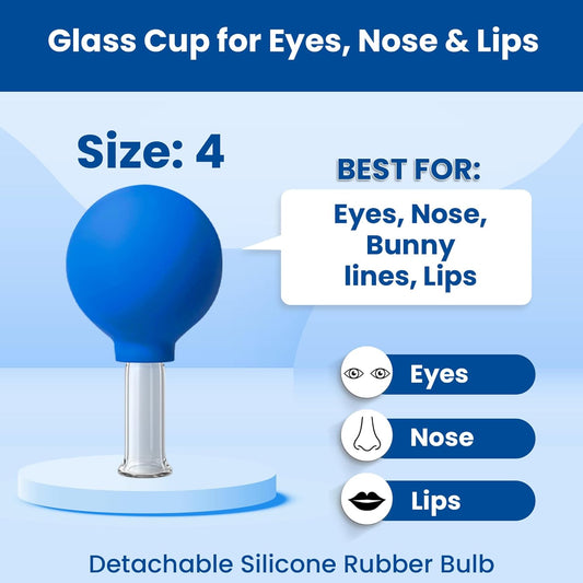 Lure Essentials Glass Facial Suction Cup Size 4 Medium Cup For Eyes Nose Lips