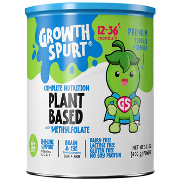 Plant Based Toddler Formula – Growth Spurt Complete Nutrition Powder Formula – Dairy Free, Lactose Free, Gluten Free – No Soy Protein - Prebiotics, Probiotics, DHA & ARA, Methylfolate, Immune Support, Non GMO Infant Baby Transition Weaning