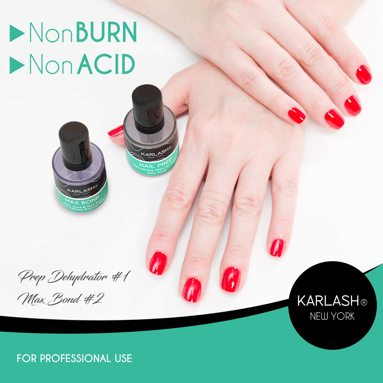 Karlash Professional USA Natural Nail Prep Dehydrate & Acid Free Bond Primer, Nail Bond, Superior Bonding Primer for Acrylic Powder and Gel Nail Polish 0.5 oz : Beauty & Personal Care