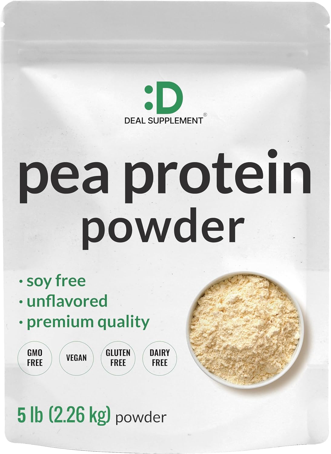 DEAL SUPPLEMENT Unflavored Pea Protein Powder, 5lbs ? Premium North Am