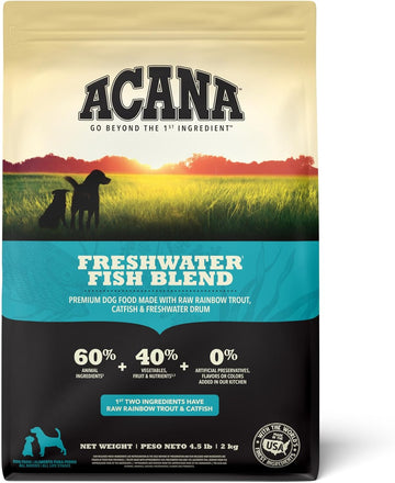 Acana Grain Free Dry Dog Food, Freshwater Fish Dog Food Recipe, 4.5Lb