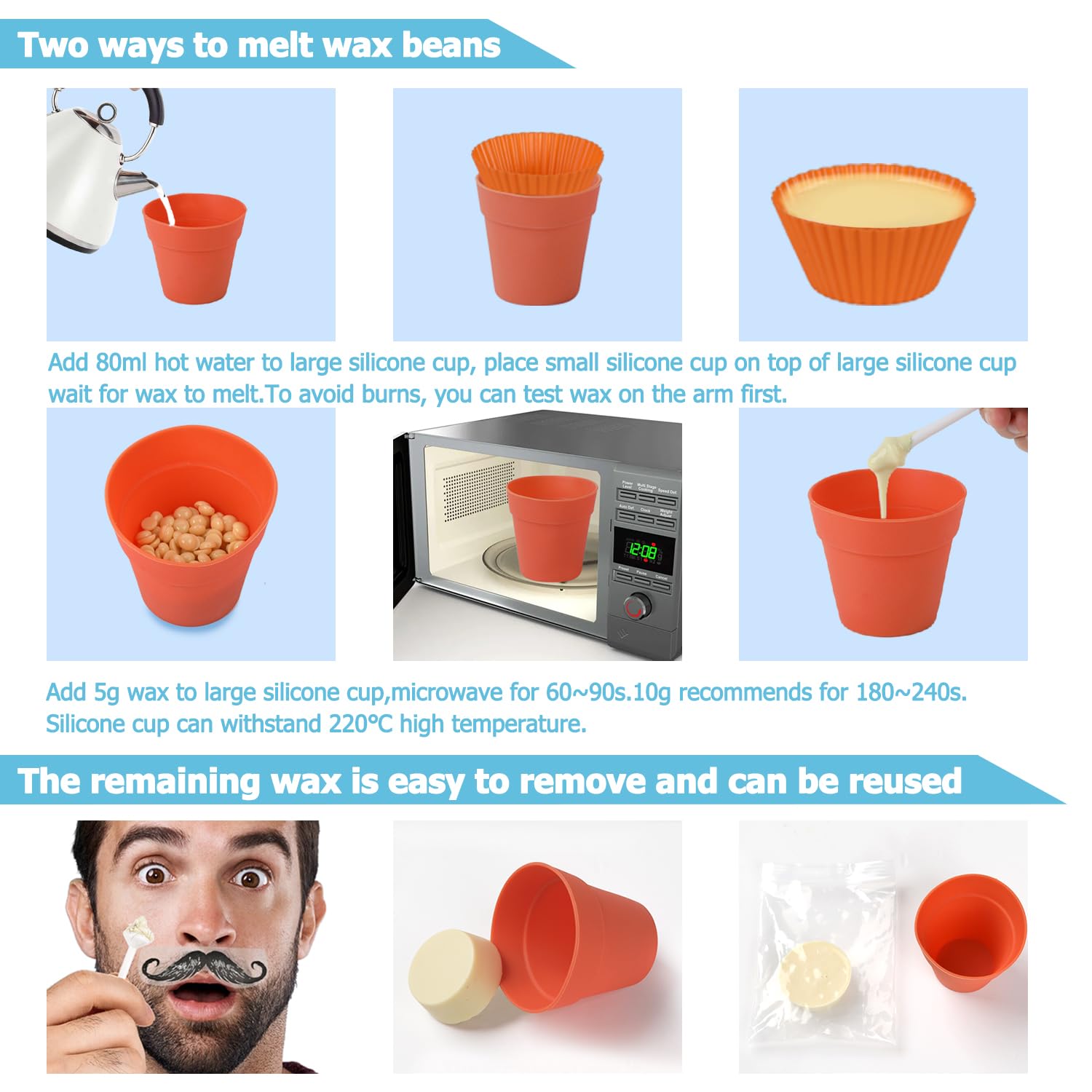 Nose Wax Kit From Cofashion - 50G Wax For Hair Removal, 20 Applicators (Up To 20 Uses), 10 Paper Cups For Nose And Ear Waxing : Beauty & Personal Care