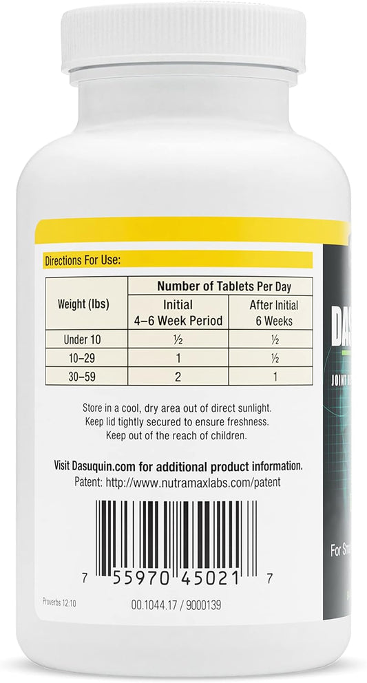 Nutramax Dasuquin With Msm Joint Health Supplement For Small To Medium Dogs - With Glucosamine, Msm, Chondroitin, Asu, Boswellia Serrata Extract, And Green Tea Extract, 84 Chewable Tablets(Pack Of 1)