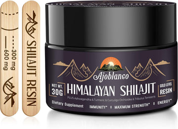 Ajoblanco 600mg Shilajit Pure Himalayan Organic Shilajit Resin - Himal