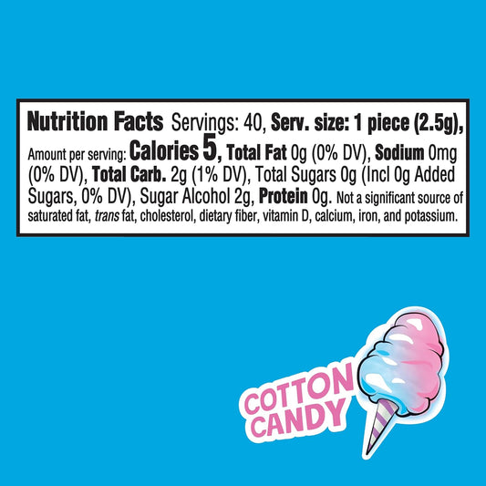 Trident Vibes Cotton Candy Sugar Free Chewing Gum, 40 Piece Bottle