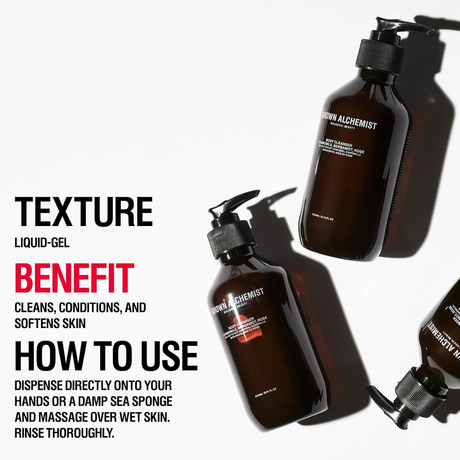 Grown Alchemist Body Cleanser, Chamomile, Bergamot, Rose - Organic Body Wash, Sensitive Exfoliating, Moisturising and Balancing, Natural Bathing Cleansers, Luxury Antioxidant Shower Gels - 500 ml : Amazon.co.uk: Beauty