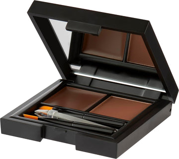 Sleek Makeup Brow Kit, Brow Wax And Powder Kit With Tweezers And 2 Brushes, Define And Sculpt Brow With A Travel Size Kit, Dark