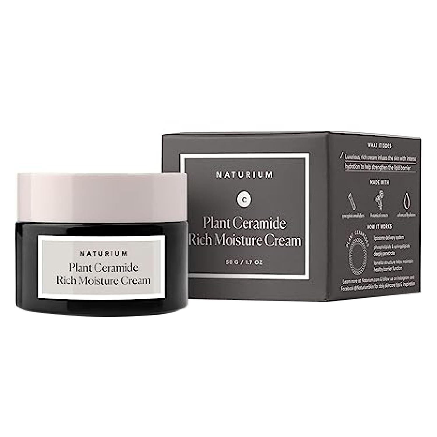 Naturium Plant Ceramide Rich Moisture Cream, Hydrating & Anti-Aging Skincare, 1.7 Oz