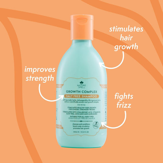Nature Spell Growth Complex Shampoo And Conditioner, Hair Growth Oil And Hair Mask Set – Pack Of 4 Haircare Set– Salt & Sulphate Free Hair Shampoo And Conditioner– 300Ml X2 400Ml X1 100Ml X1