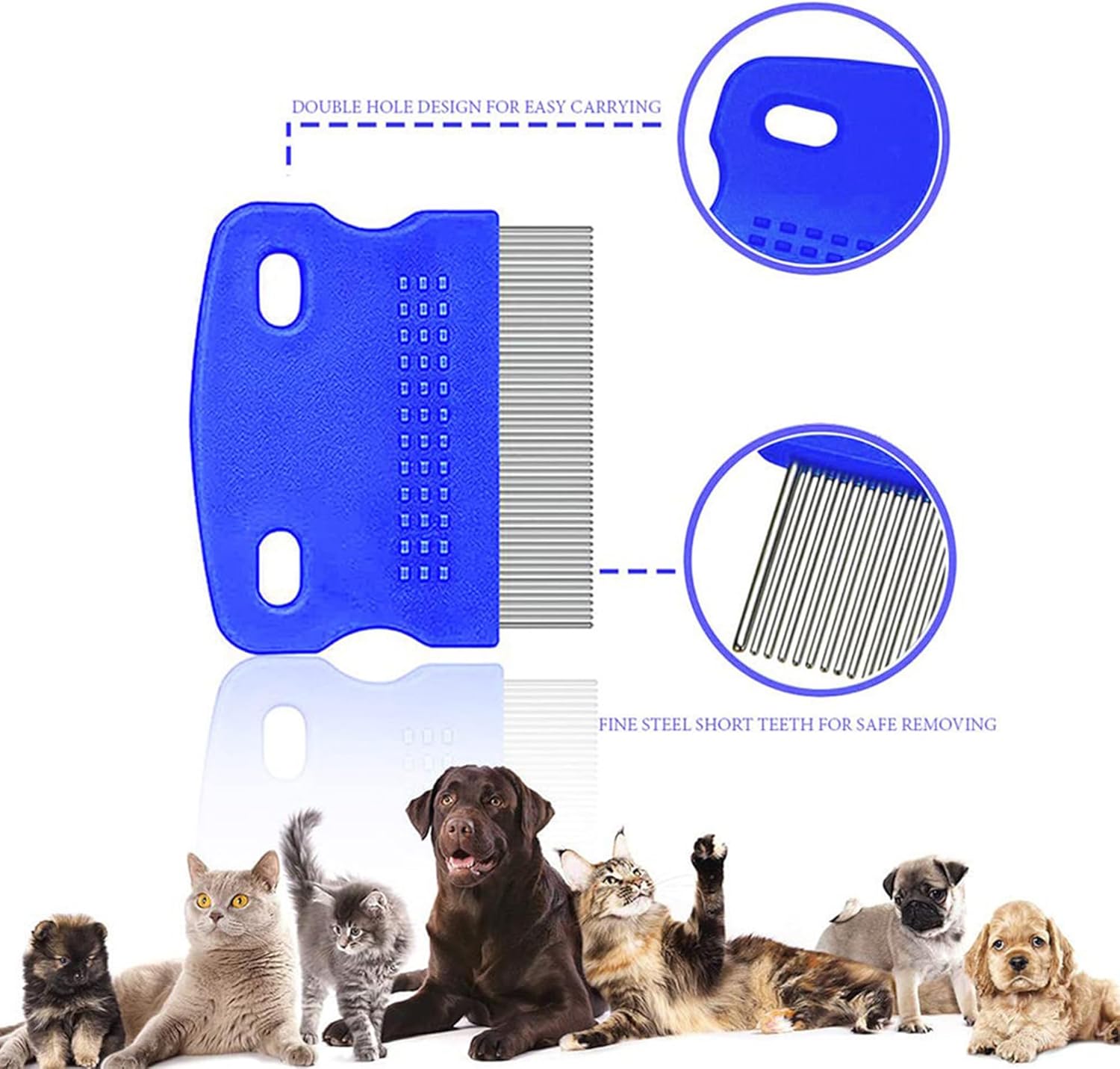 Hmfmdy 4Pcs Nit Combs, Double Sided Lice Combs Set, Metal Teeth Tooth Hair Comb, Flea Lice Removal Comb, Head Lice Combs For Nit Treatment Nitty Gritty Nit Comb For Adults/Kids/Dogs/Cats/Pets-Red