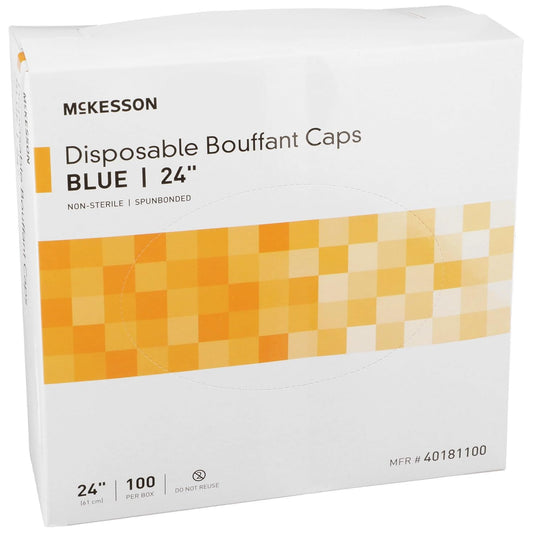 Mckesson Surgical Caps For Women Or Men, Elastic Closure Bouffant Cap - Disposable Hygienic Hair Cover - 24 In, 500 Count