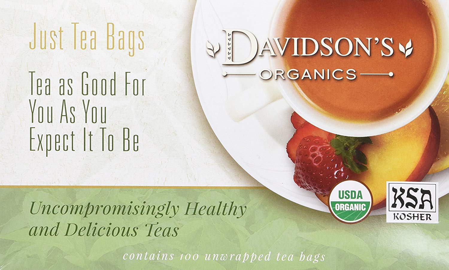 Davidson'S Organics, Lemon Spearmint, 100-Count Unwrapped Tea Bags