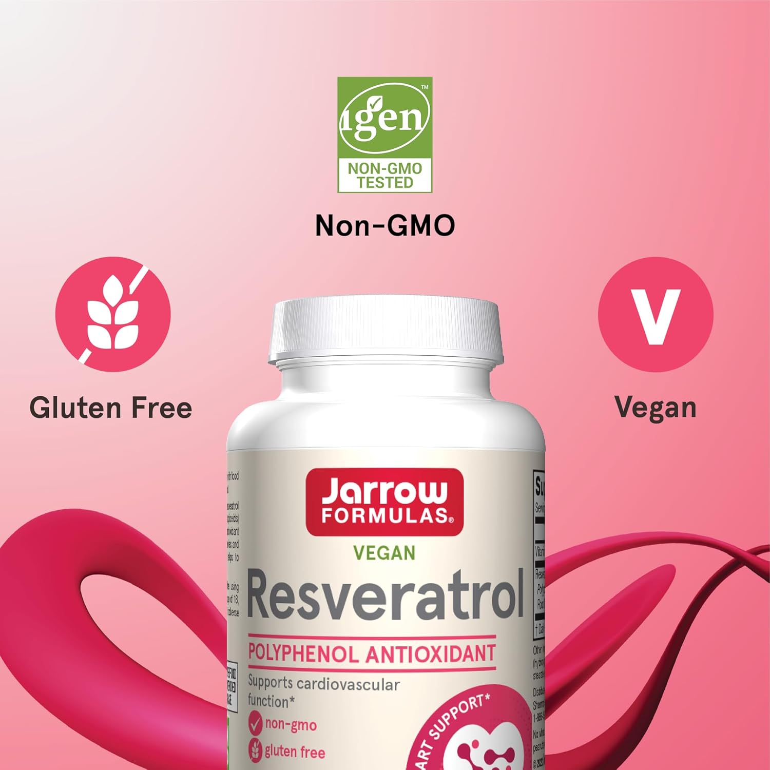 Jarrow Formulas Resveratrol 100 mg, Dietary Supplement, Antioxidant Support for Cardiovascular Function, 60 Veggie Capsules, 60 Day Supply : Health & Household